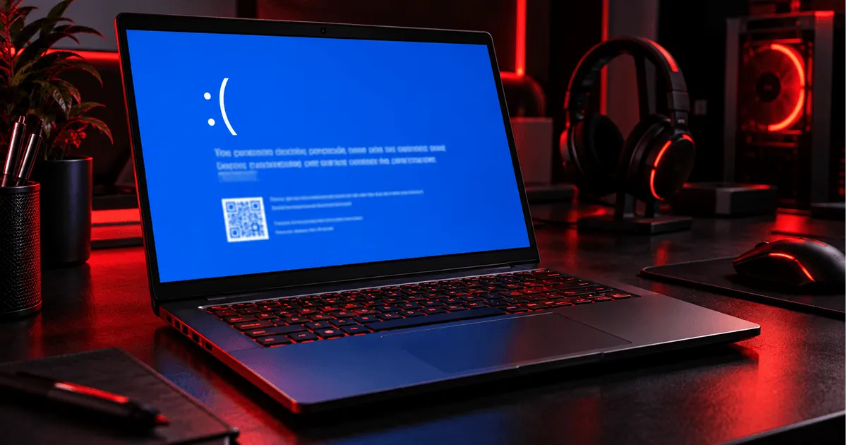 Tela de notebook exibindo uma mensagem de erro do Windows